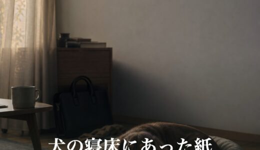犬の寝床にあった紙