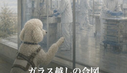 ガラス越しの合図